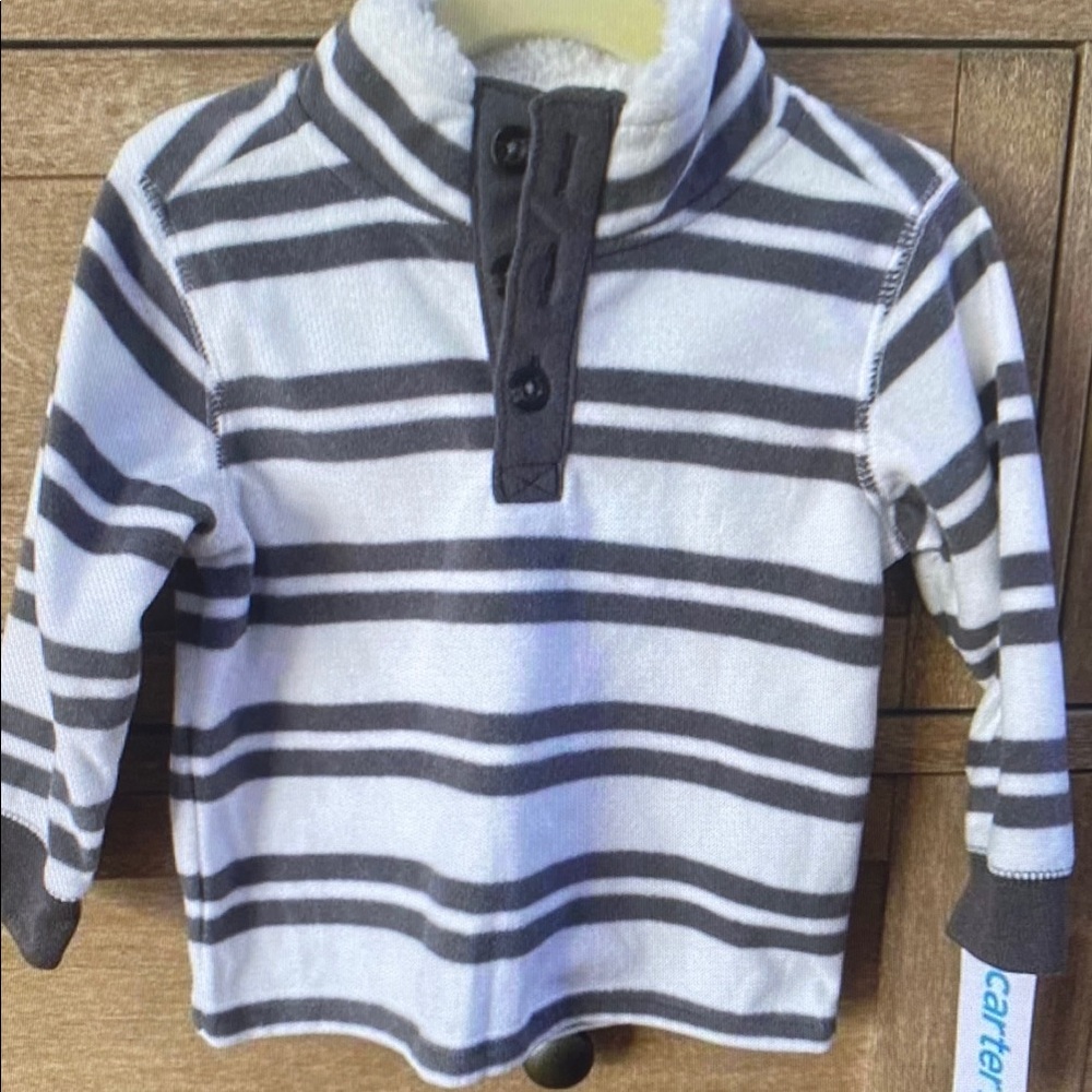 Carter's Gray and White Striped Fabric